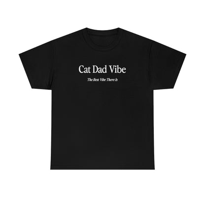 Black T-shirt with print Cat Dad Vibe |  Bloire