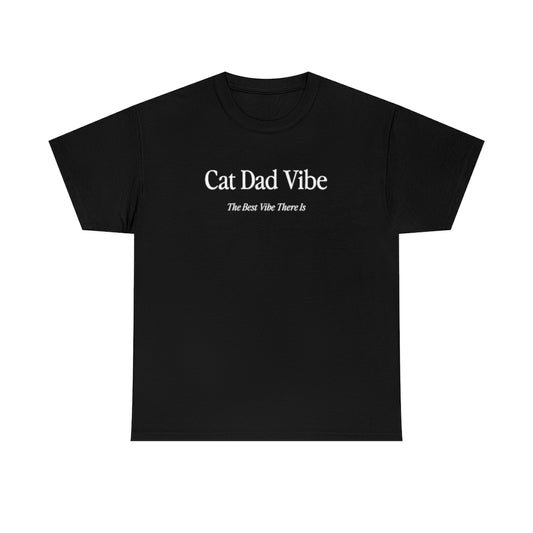 Black T-shirt with print Cat Dad Vibe |  Bloire