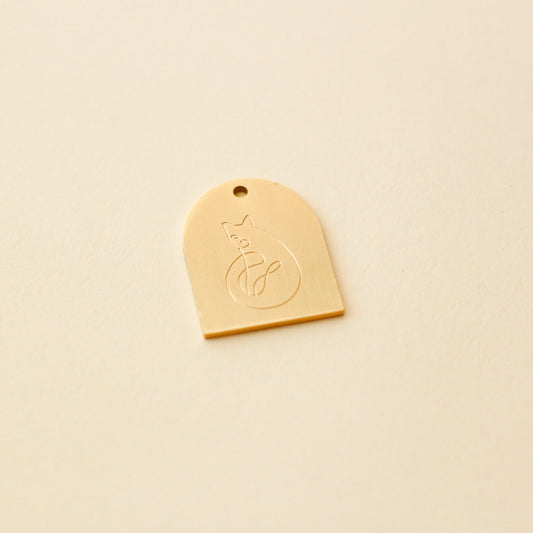 Bloire | ID Tag Arch Cat Art Gold for Cat